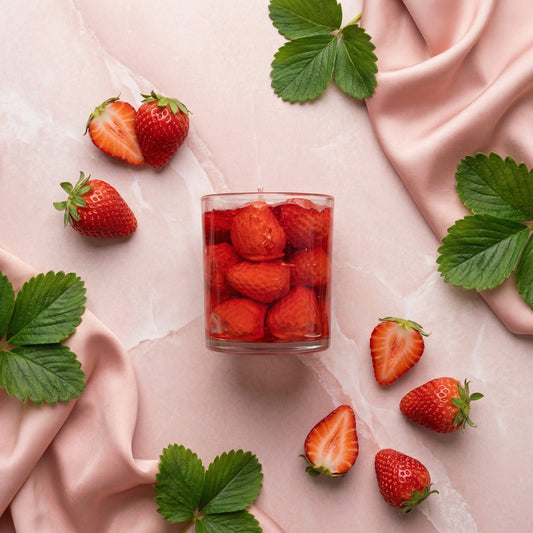 Strawberry Gel Candle – Handmade Dessert Candle with Realistic Fruit Design | Sweet Strawberry Fragrance | Aesthetic Home Décor & Gift