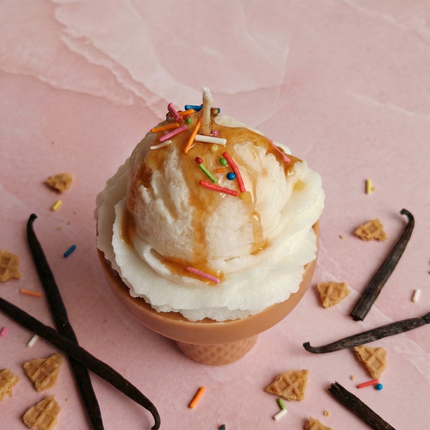 Vanilla Ice Cream Scented Candle – Dessert Inspired Soy Wax Candle | Hello Handmade