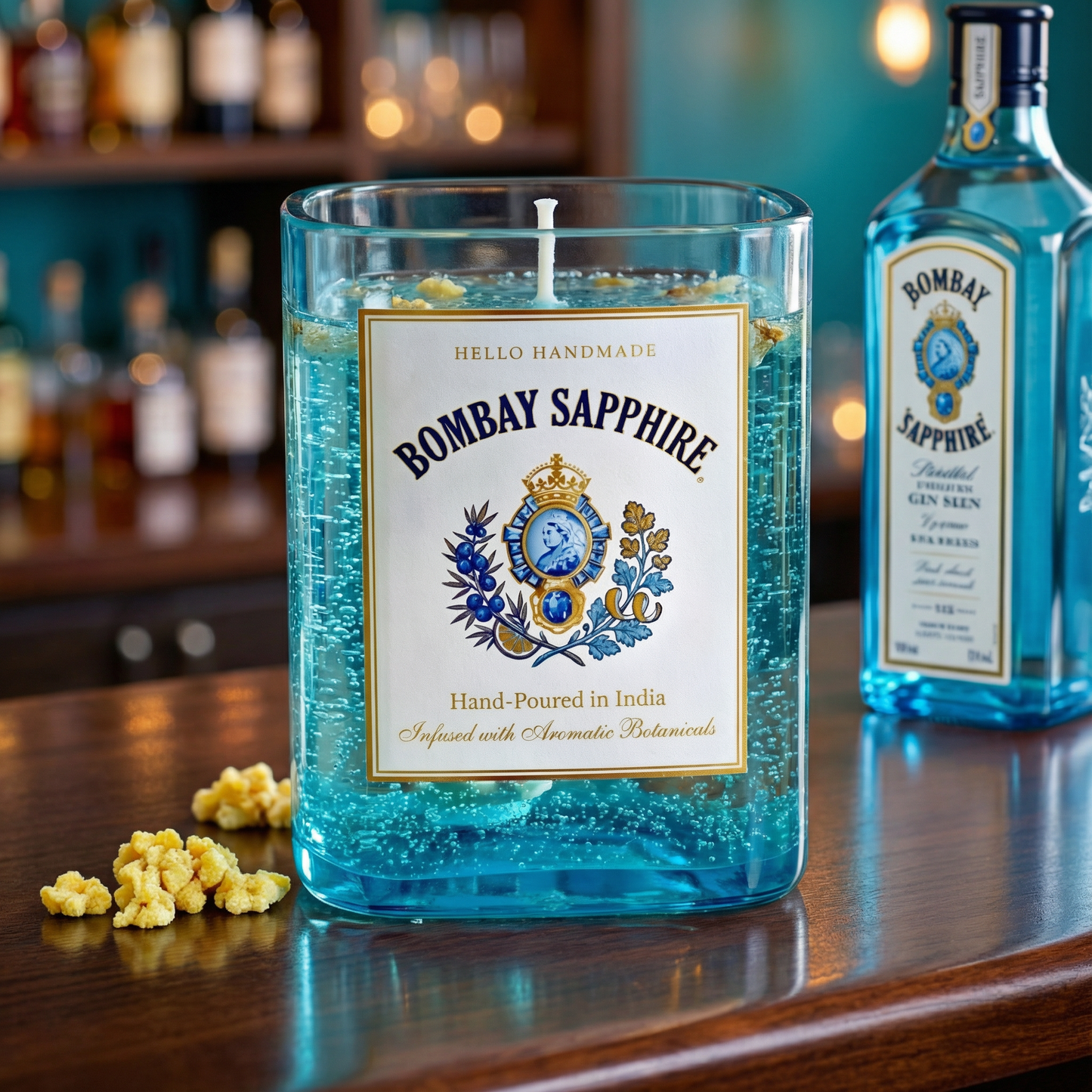 Bombay Sapphire Gin Candle – Handcrafted Luxury Candle | Bar Décor & Premium Gifting