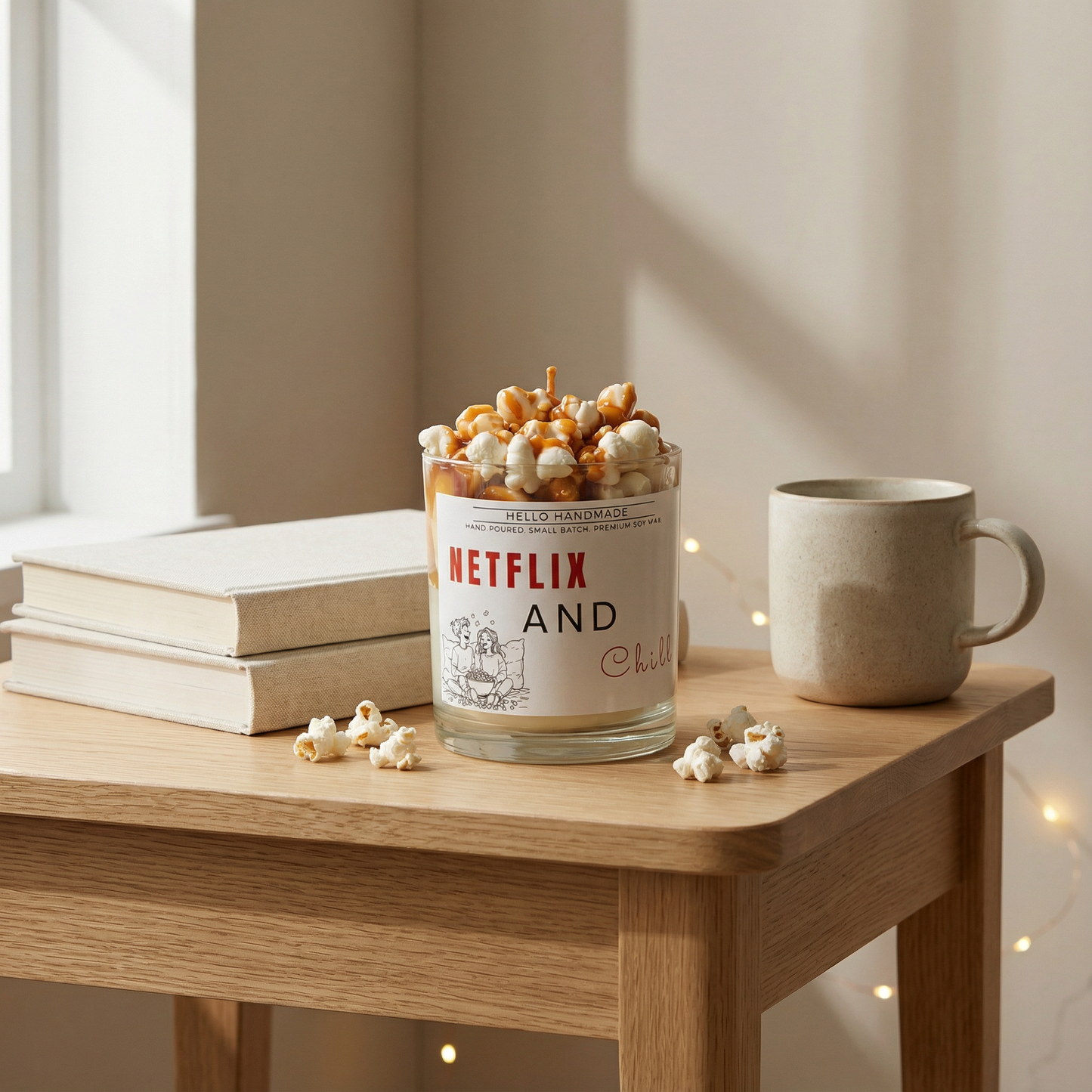 Netflix & Chill Candle (Caramel Popcorn Scent)