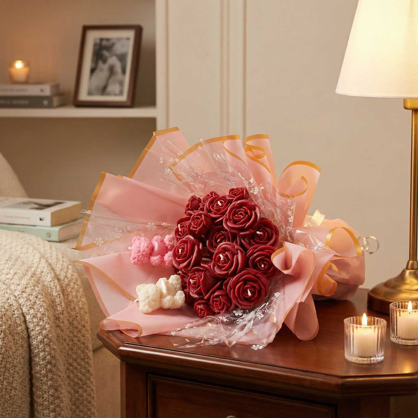 Rose Candle Bouquet – Handcrafted Luxury Candle Gift