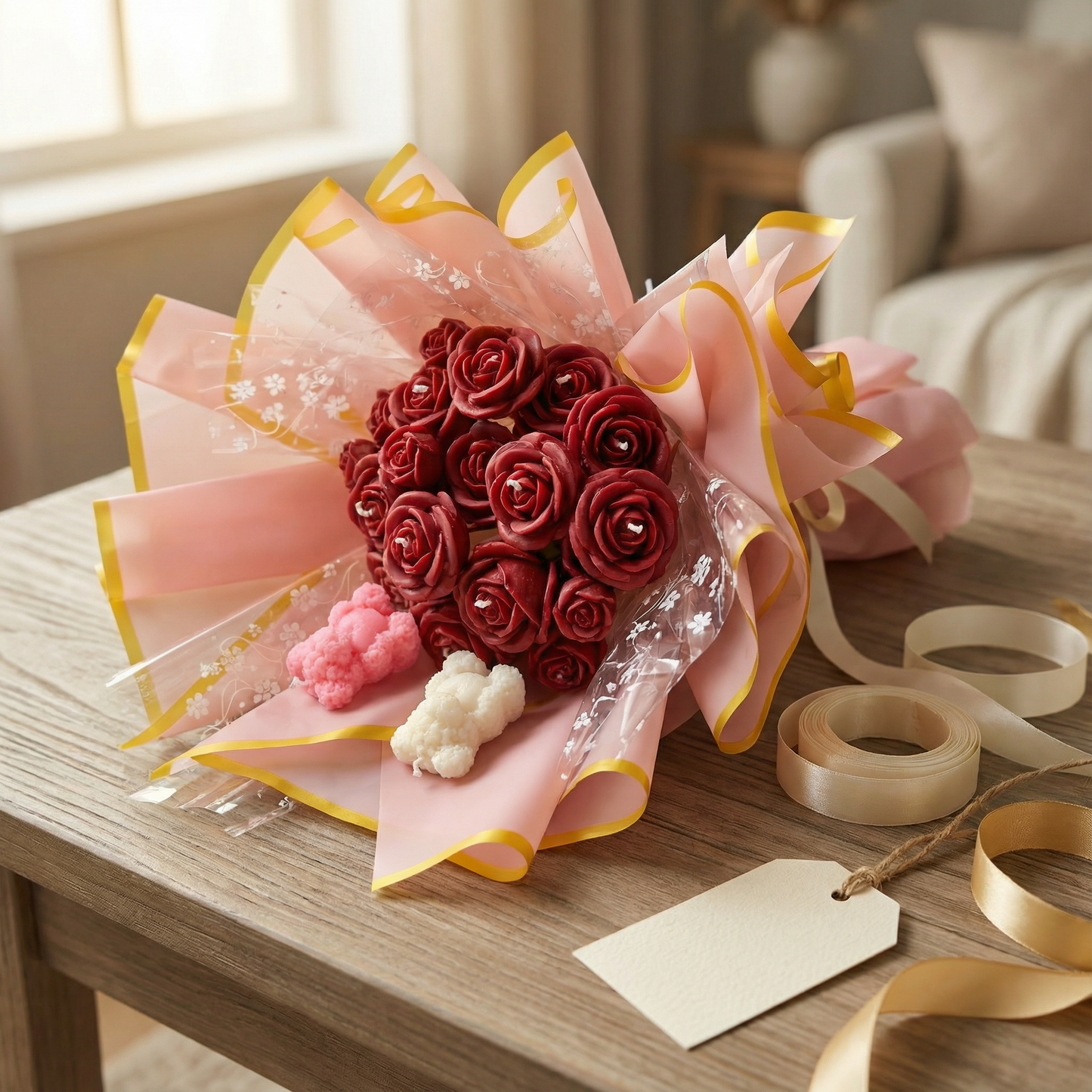 Rose Candle Bouquet – Handcrafted Luxury Candle Gift