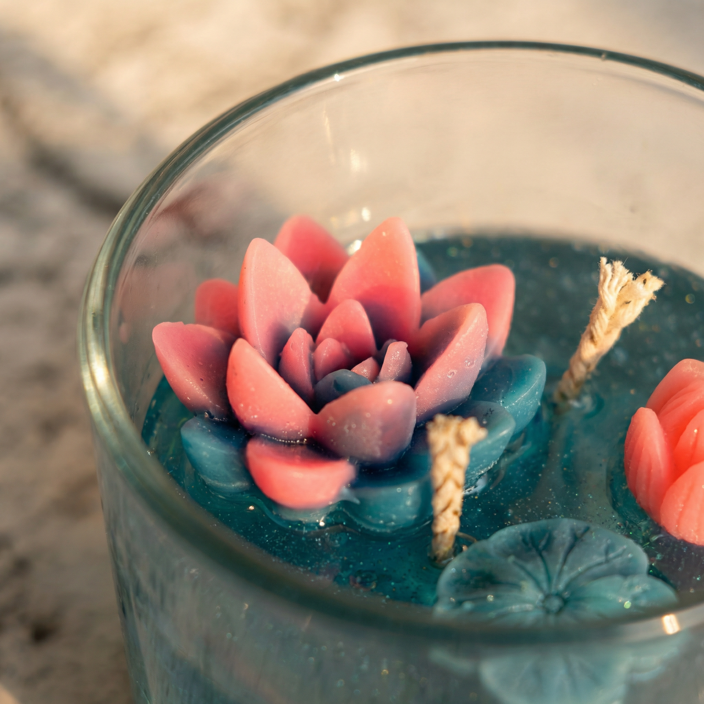 Handcrafted Floral Glass Jar Candle | Elegant Home Décor