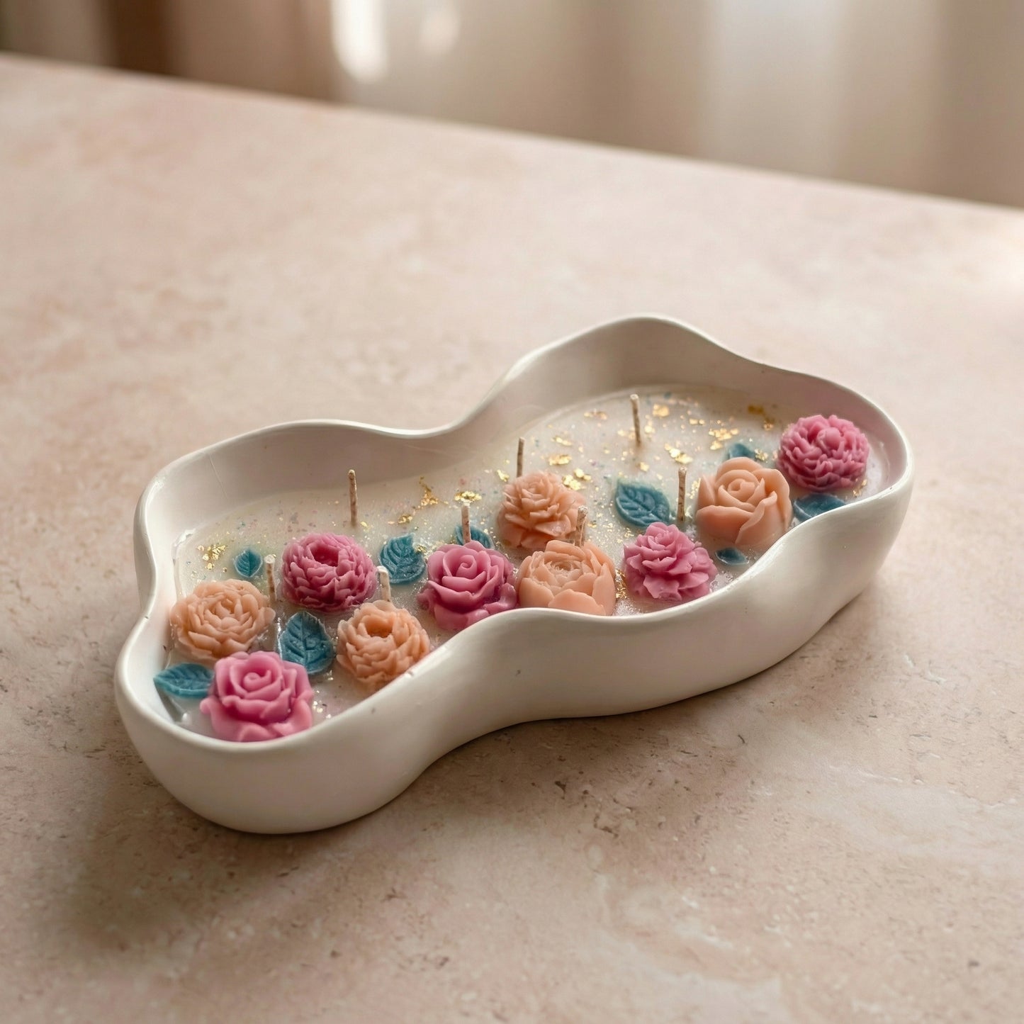 Floral Concrete Jar Candle | Handcrafted Decorative Candle for Modern Home Styling