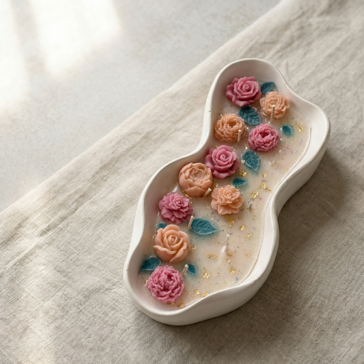 Floral Concrete Jar Candle | Handcrafted Decorative Candle for Modern Home Styling