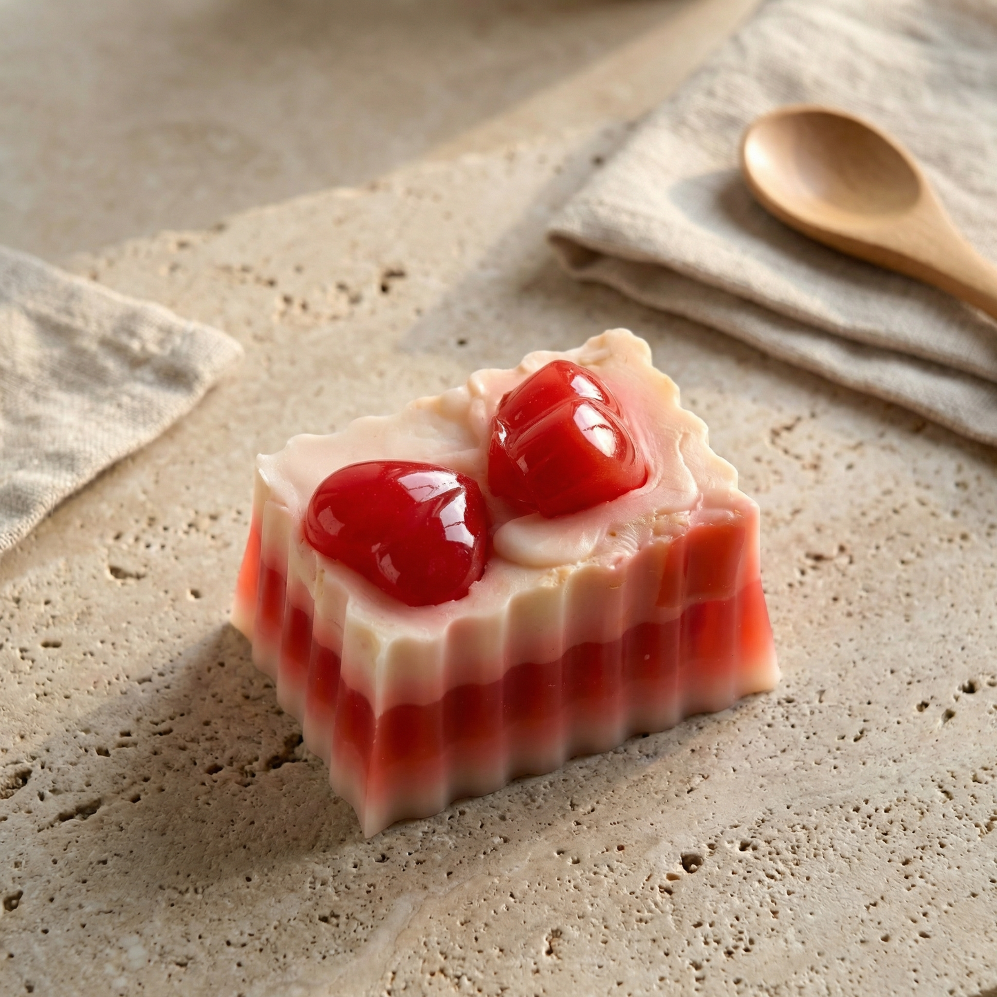 Handcrafted Red Heart Bar Soap | Artisan Dessert-Style Handmade Soap