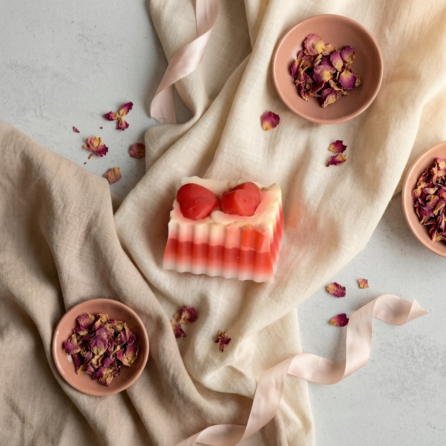 Handcrafted Red Heart Bar Soap | Artisan Dessert-Style Handmade Soap