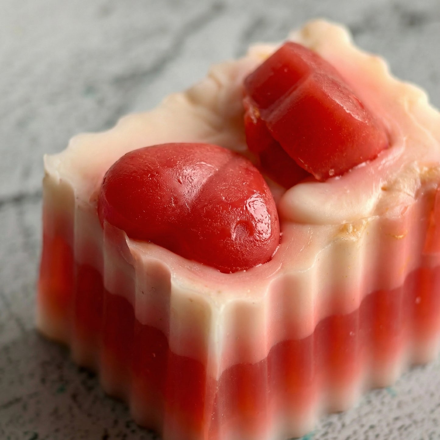 Handcrafted Red Heart Bar Soap | Artisan Dessert-Style Handmade Soap