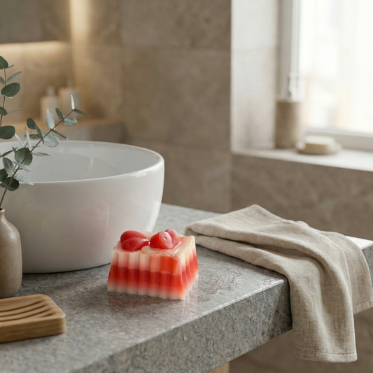 Handcrafted Red Heart Bar Soap | Artisan Dessert-Style Handmade Soap