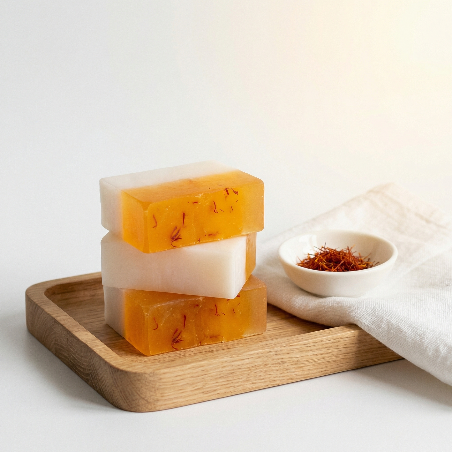 Kashmir Kesar & Goat’s Milk Bar Soap Pack of 3 (100 g Each) | Handmade Hydrating Saffron Soap for Smooth Radiant Skin