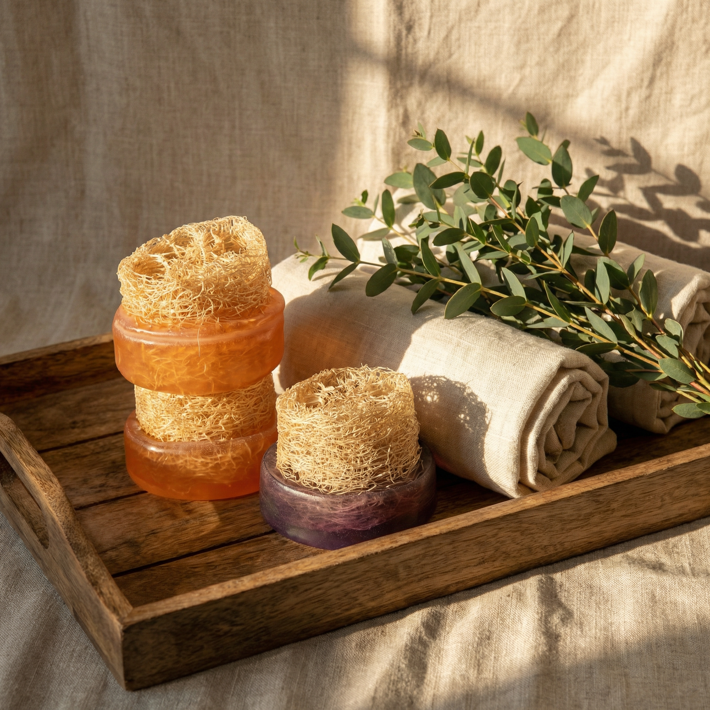 Handmade Loofah Foot Scrubber Soap Set of 3 | Exfoliating Natural Foot Care Bars for Smooth & Soft Feet | SLS & Paraben Free