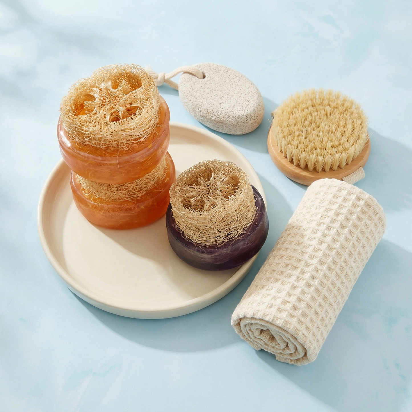 Handmade Loofah Foot Scrubber Soap Set of 3 | Exfoliating Natural Foot Care Bars for Smooth & Soft Feet | SLS & Paraben Free