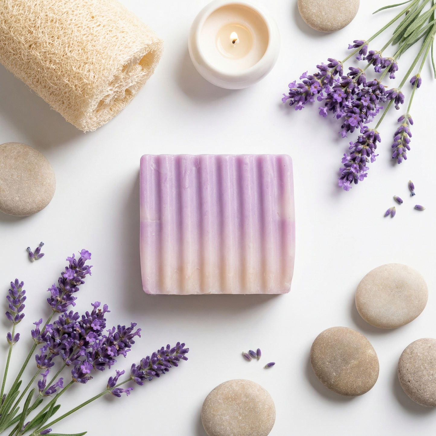 Lavender Vanilla Bar Soap Pack of 3 | Handmade Hydrating Cleanser for Acne Care, Wrinkle Reduction & Deep Moisturization | Gentle Skincare for Normal to Dry Skin