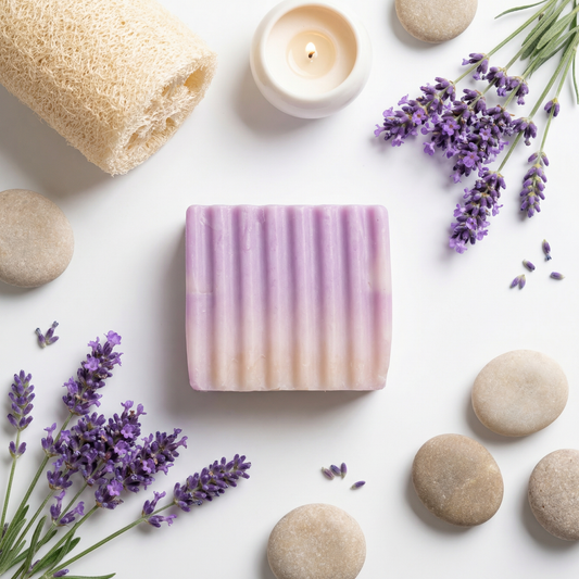 Lavender Vanilla Bar Soap Pack of 3 | Handmade Hydrating Cleanser for Acne Care, Wrinkle Reduction & Deep Moisturization | Gentle Skincare for Normal to Dry Skin