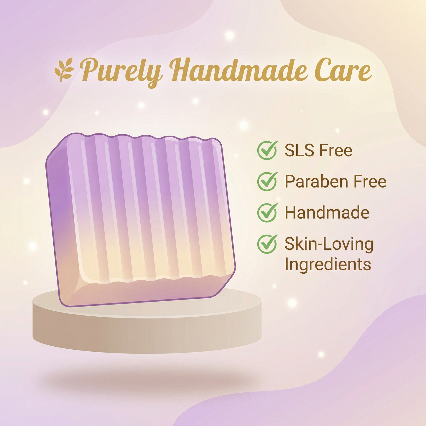 Lavender Vanilla Bar Soap Pack of 3 | Handmade Hydrating Cleanser for Acne Care, Wrinkle Reduction & Deep Moisturization | Gentle Skincare for Normal to Dry Skin