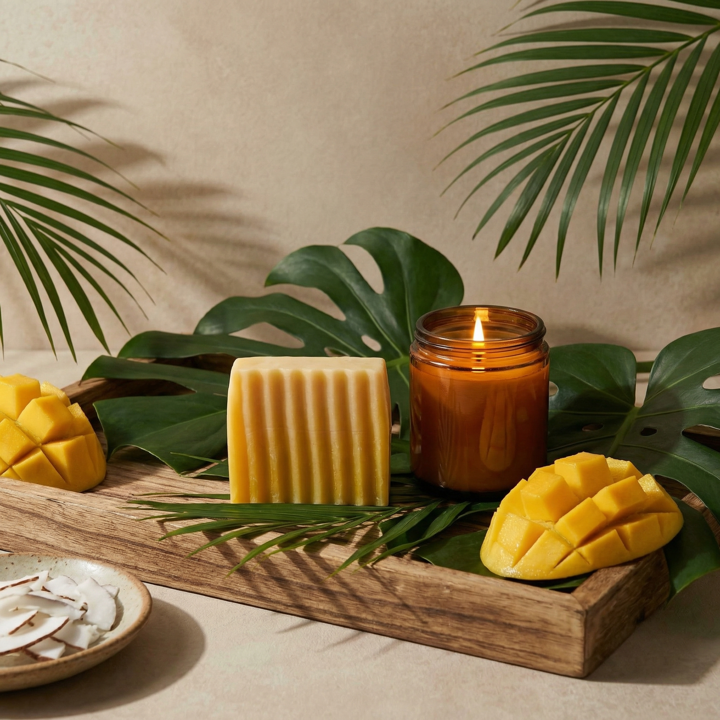 Mango Coconut Bar Soap Pack of 3 | Handmade Hydrating Soap with Coconut Milk & Mango Extract for Clear, Soft & Nourished Skin