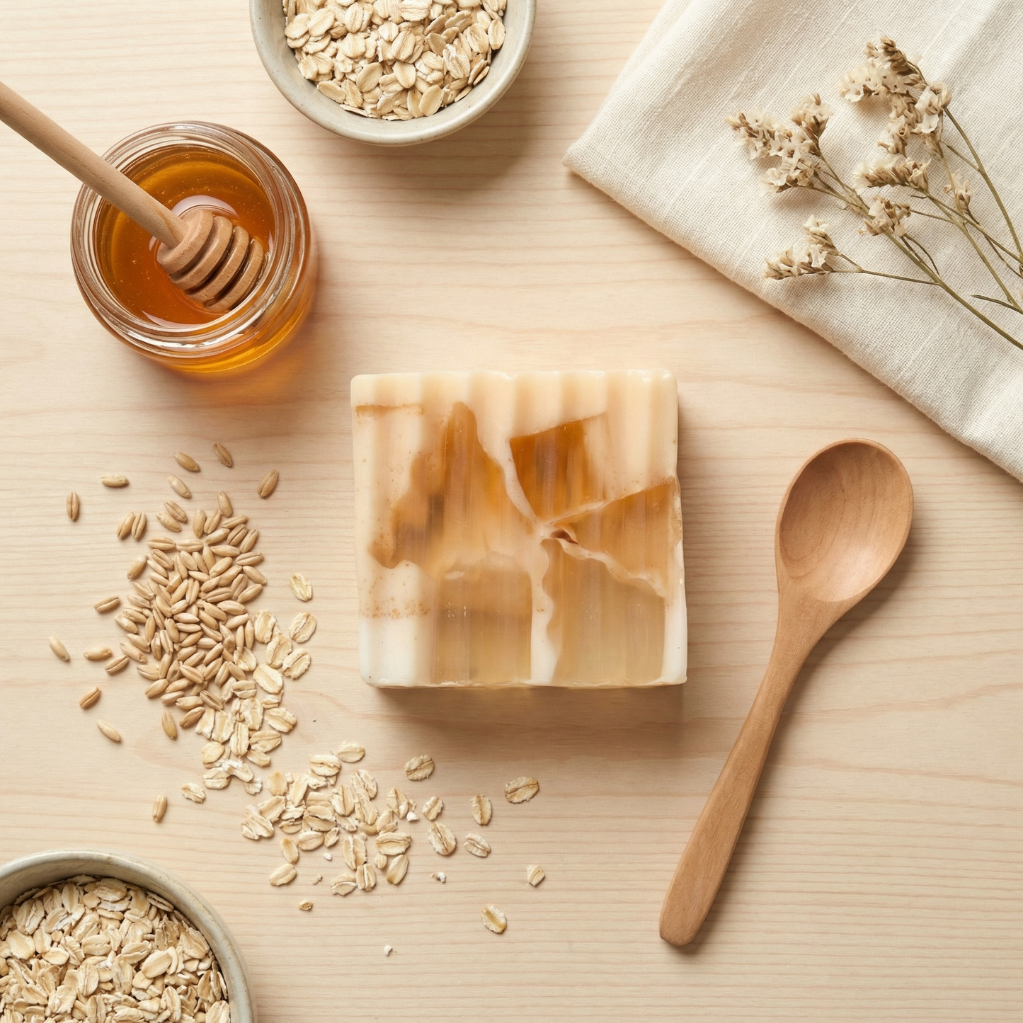 Milk & Honey Bar Soap Pack of 3 | Handmade Oatmeal & Honey Hydrating Soap for Gentle Exfoliation, Anti-Aging Care & Deep Moisturizing | Natural Skincare for All Skin Types