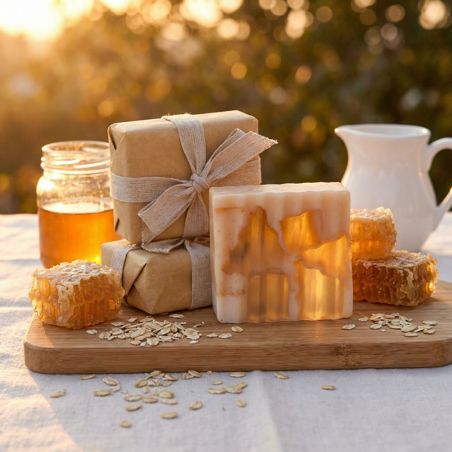 Milk & Honey Bar Soap Pack of 3 | Handmade Oatmeal & Honey Hydrating Soap for Gentle Exfoliation, Anti-Aging Care & Deep Moisturizing | Natural Skincare for All Skin Types