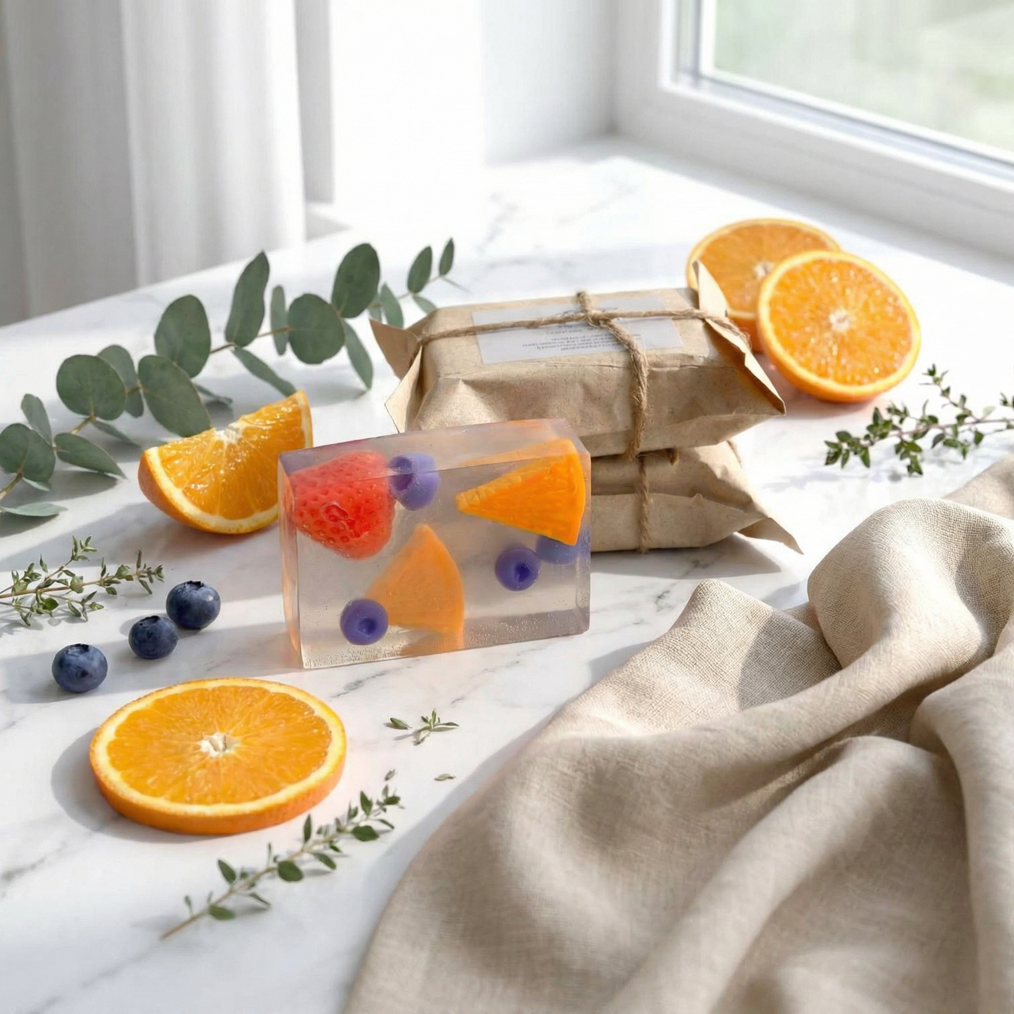 Mixed Fruit Bar Soap Pack of 3 | Handmade Hydrating & Glow Boosting Fruit Infused Cleansing Bars for All Skin Types
