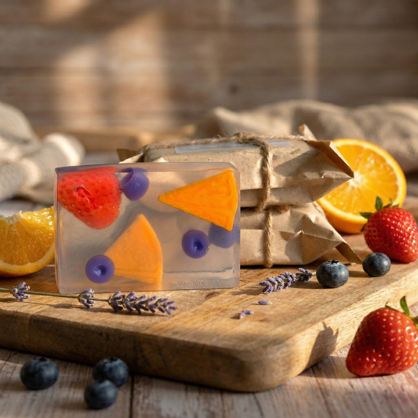 Mixed Fruit Bar Soap Pack of 3 | Handmade Hydrating & Glow Boosting Fruit Infused Cleansing Bars for All Skin Types