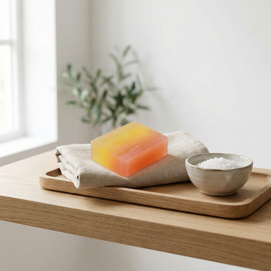 Sunset Hues Bar Soap – Glycerin & Patchouli Soap with Shea Butter | Hydrating Handmade Soap for Bright, Youthful Skin | Gentle Cleanser for All Skin Types
