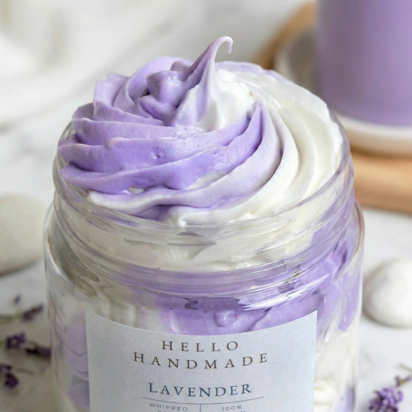 Lavender Whipped Soap | Handmade Soothing Body Cleanser for Dry, Normal & Sensitive Skin – Hello Handmade