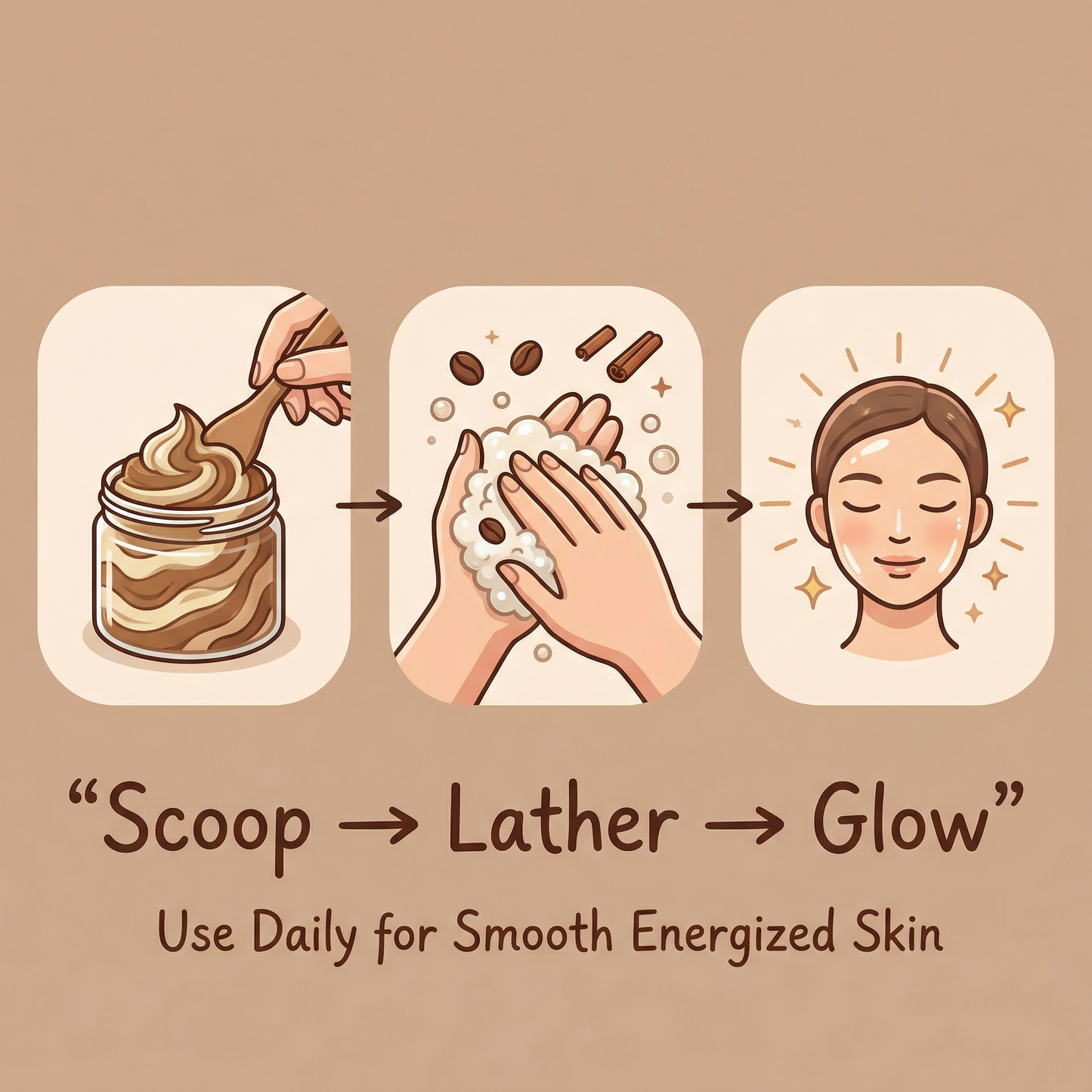 Cinnamon Coffee Whipped Soap | Handmade Energizing Exfoliating Body Cleanser for Smooth, Revitalized Skin