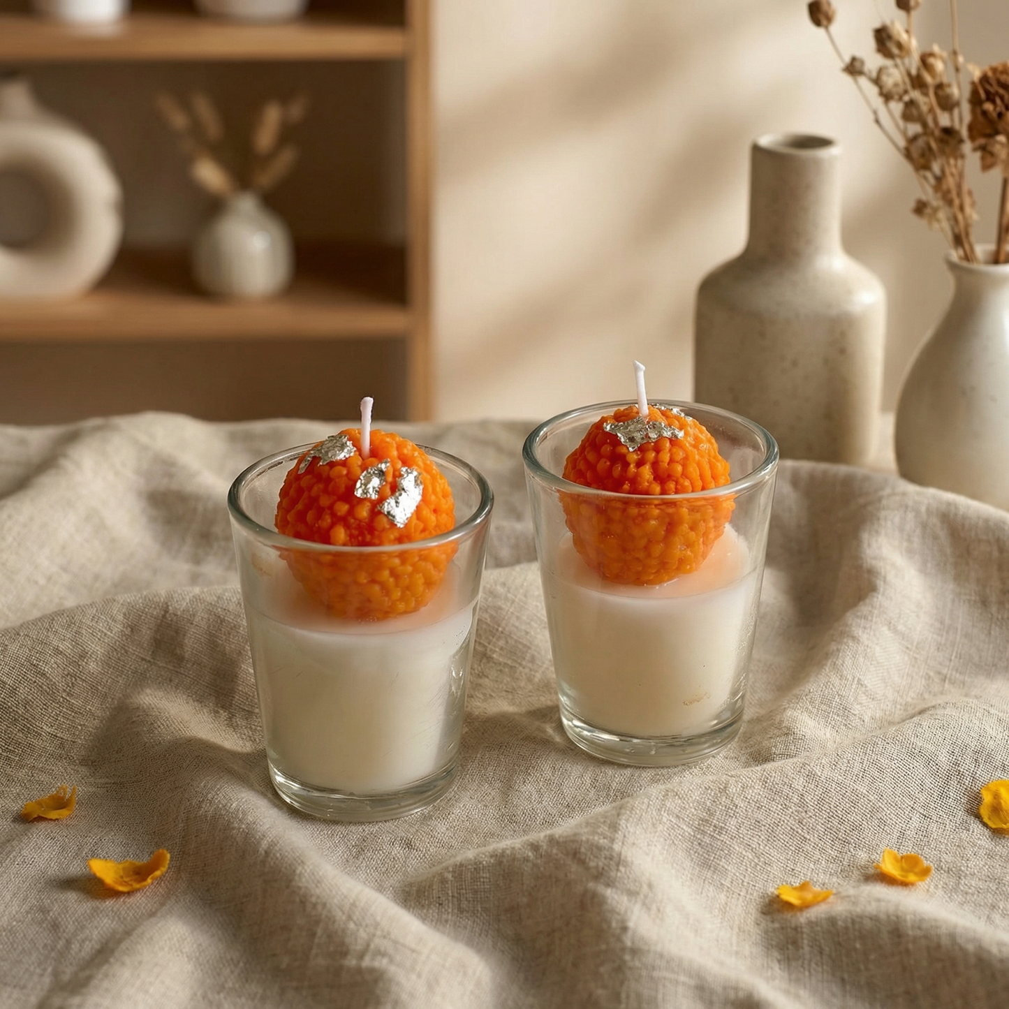 Laddoo Shot Candle | Motichoor Laddoo Inspired Candle | Festive Gift