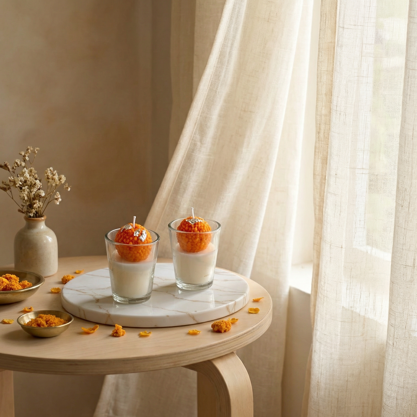 Laddoo Shot Candle | Motichoor Laddoo Inspired Candle | Festive Gift