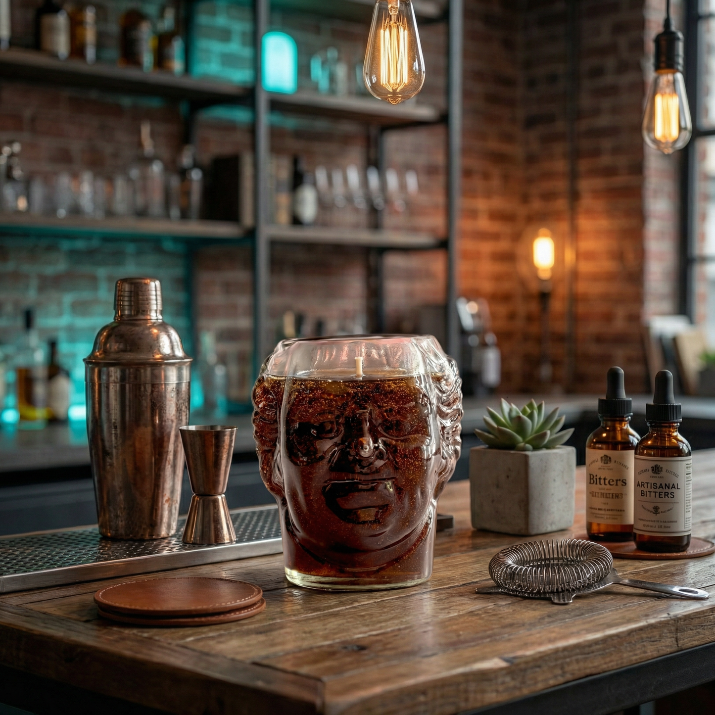Old Monk Rum Candle – Handcrafted Upcycled Old Monk Bottle Glass Head Candle | Sustainable Luxury Bar Décor, Statement Collectible & Premium Gifting Piece