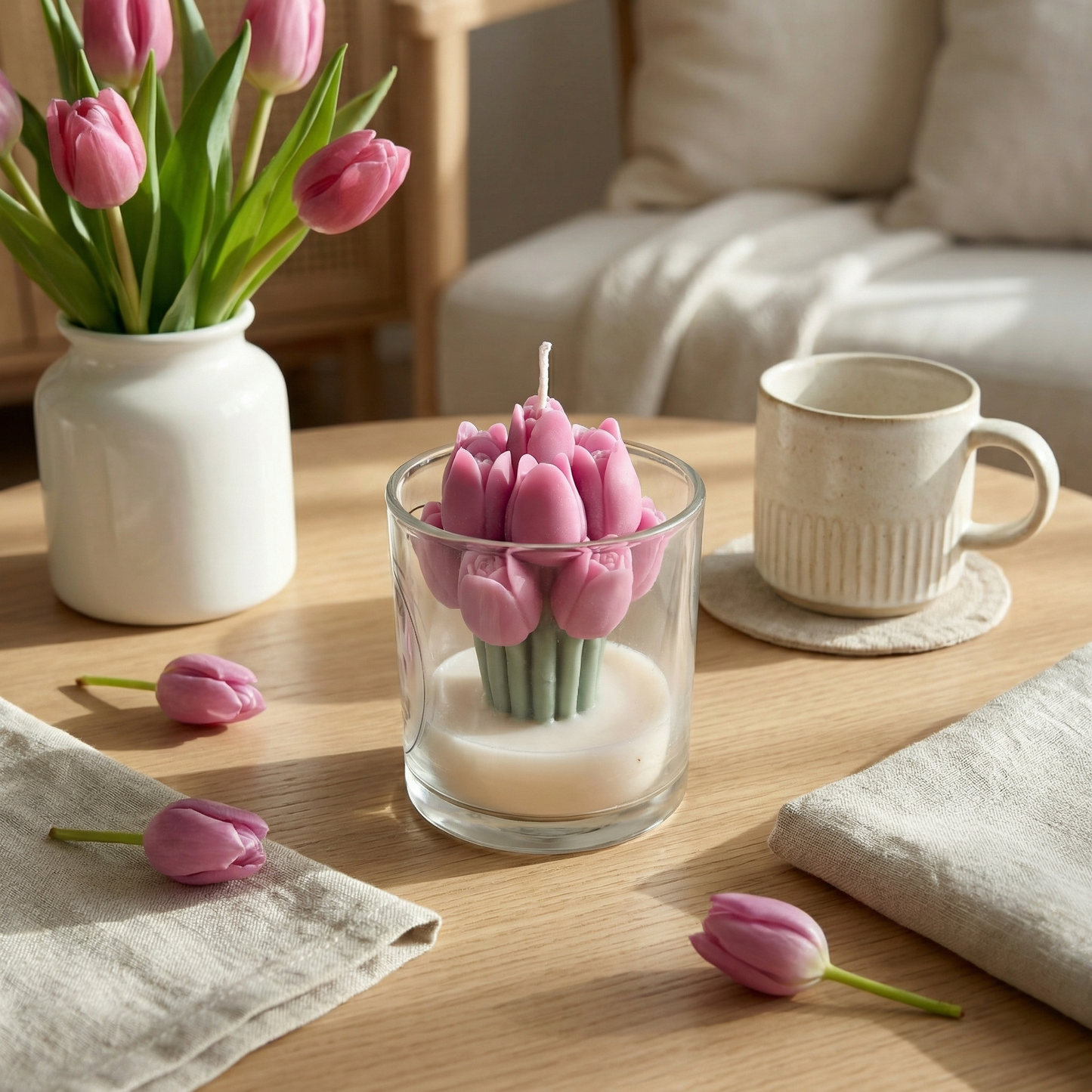 Tulip in a Jar Candle – Handcrafted Floral Elegance