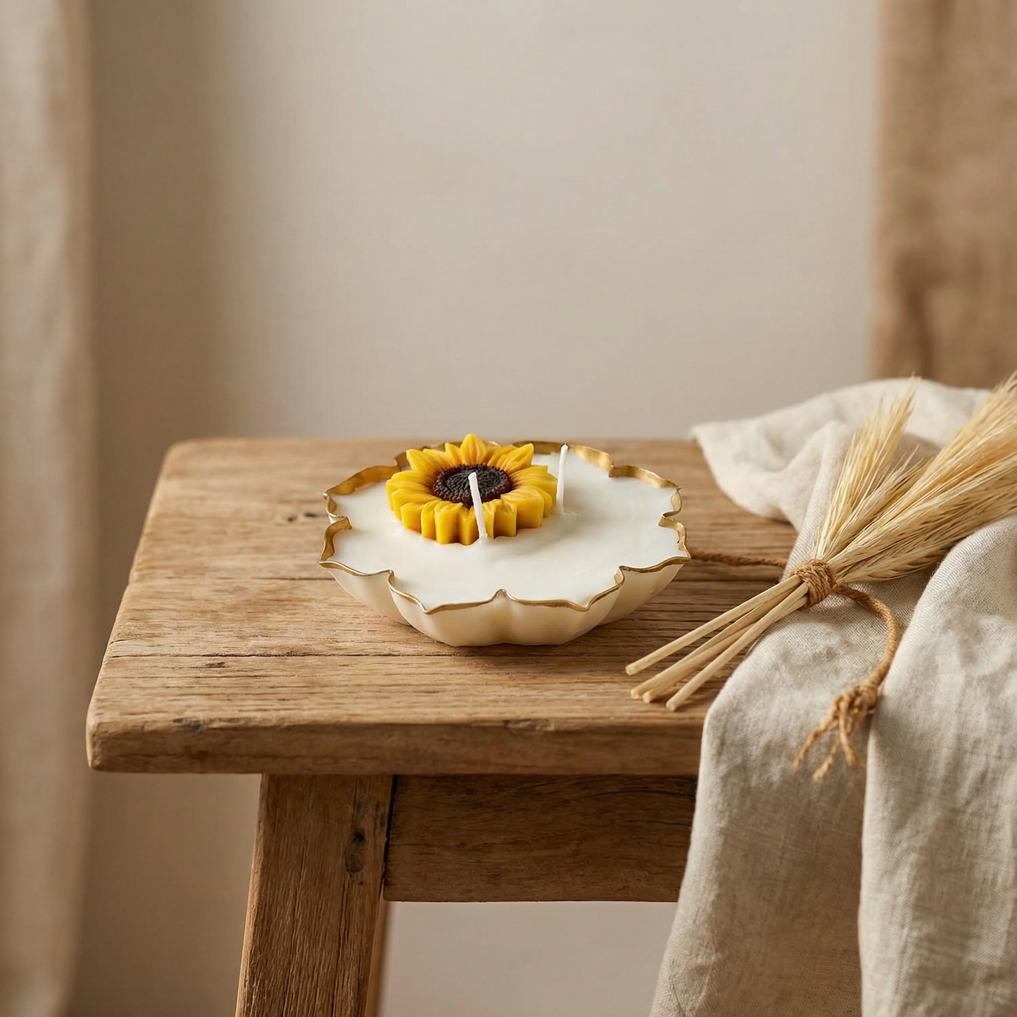 Sunflower Serenade Urli Candle (Vanilla Jasmine Scent)