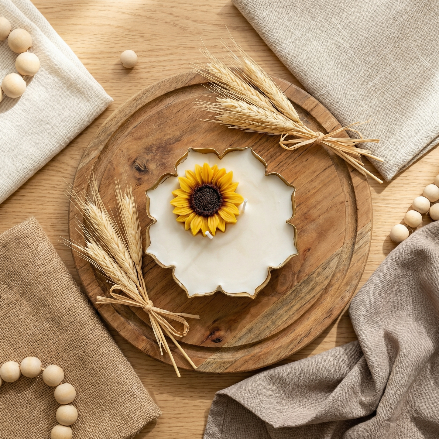 Sunflower Serenade Urli Candle (Vanilla Jasmine Scent)