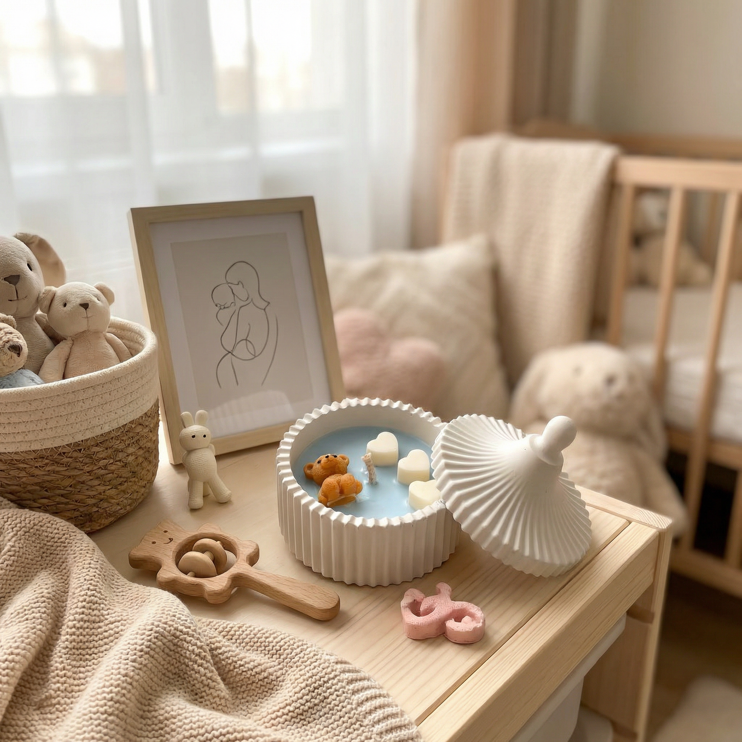 Teddy Love Jesmonite Candle