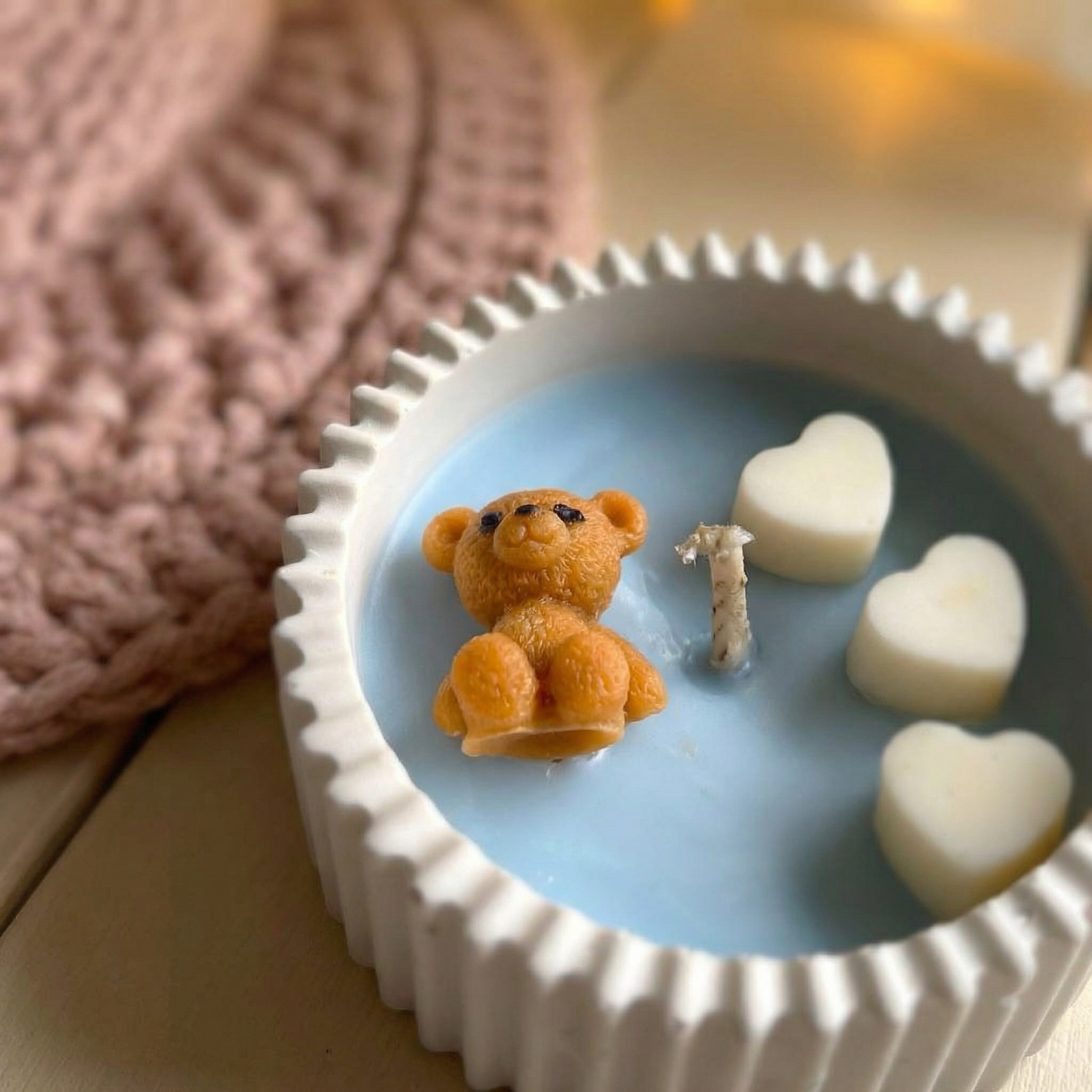 Teddy Love Jesmonite Candle