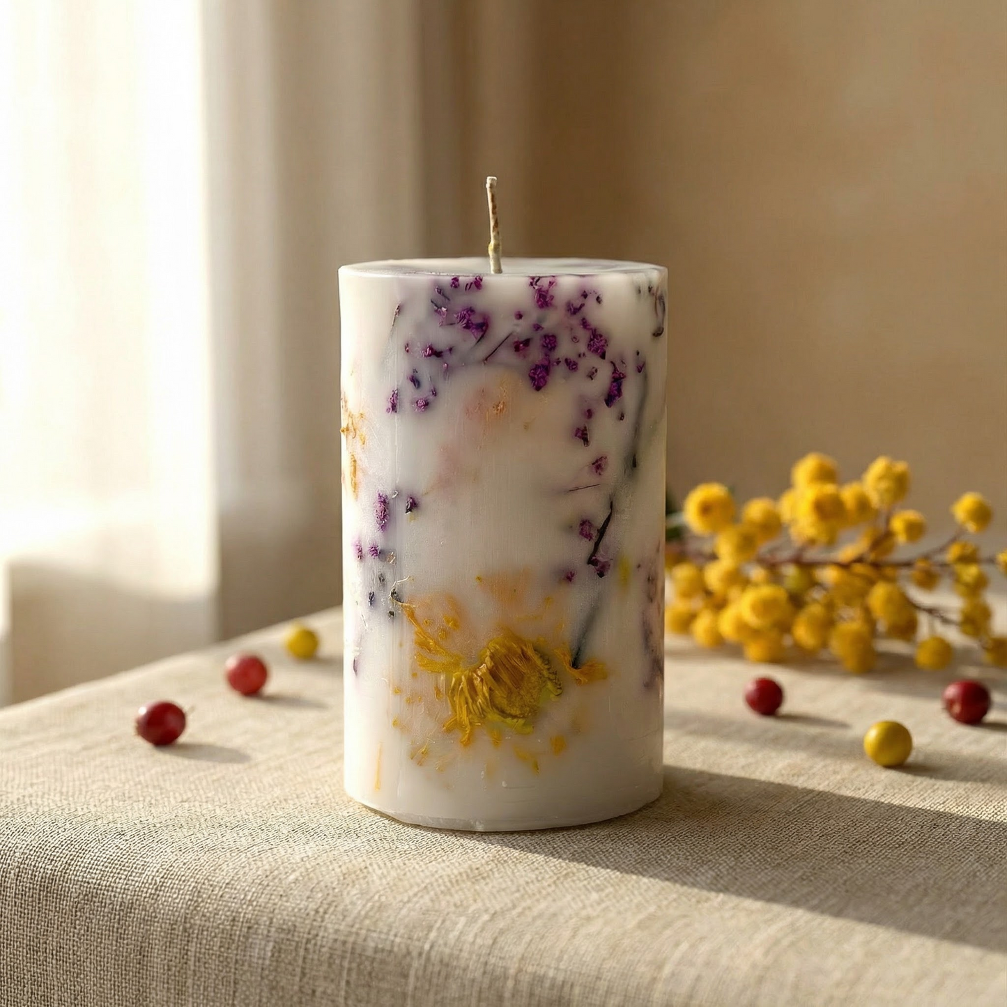 Orchid Bouquet Scented Botanical Pillar Candle