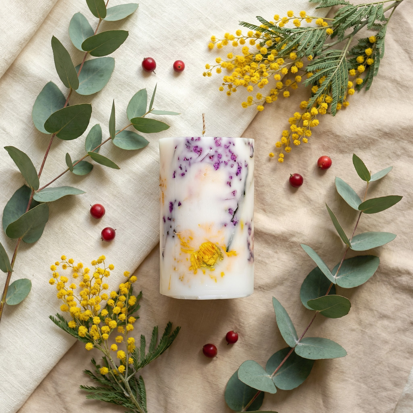 Orchid Bouquet Scented Botanical Pillar Candle