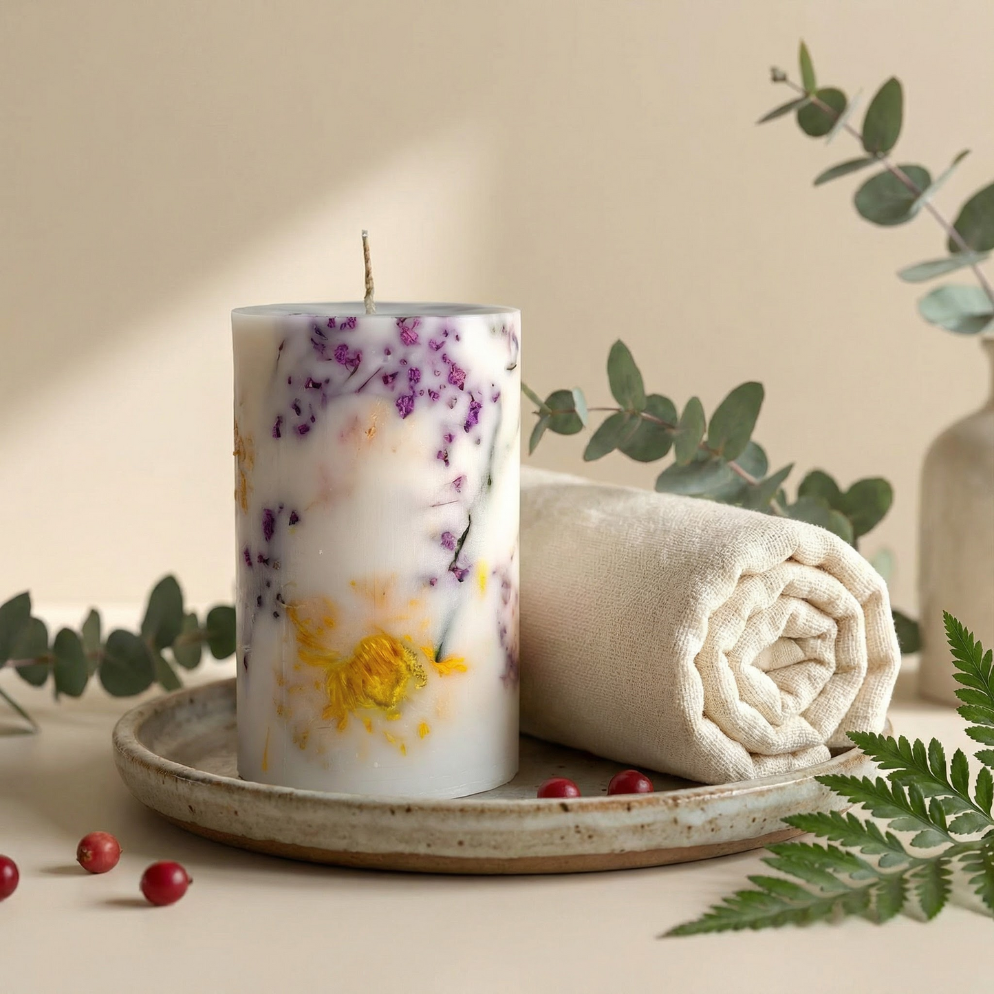 Orchid Bouquet Scented Botanical Pillar Candle