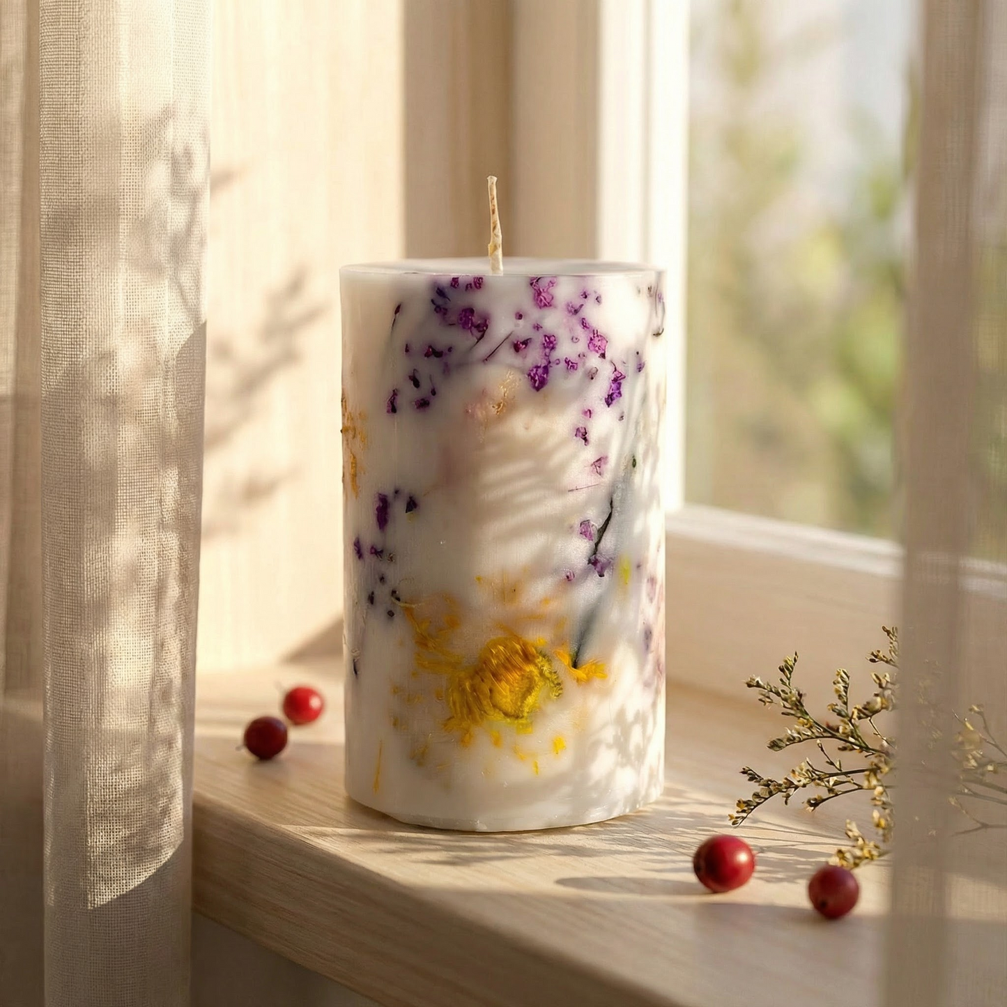 Orchid Bouquet Scented Botanical Pillar Candle