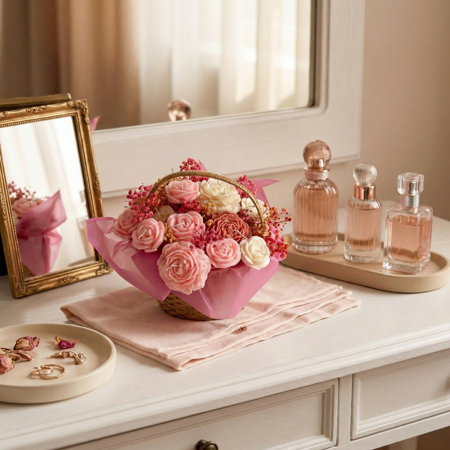 Blooming Radiance Candle Basket (Daisy Vanilla)