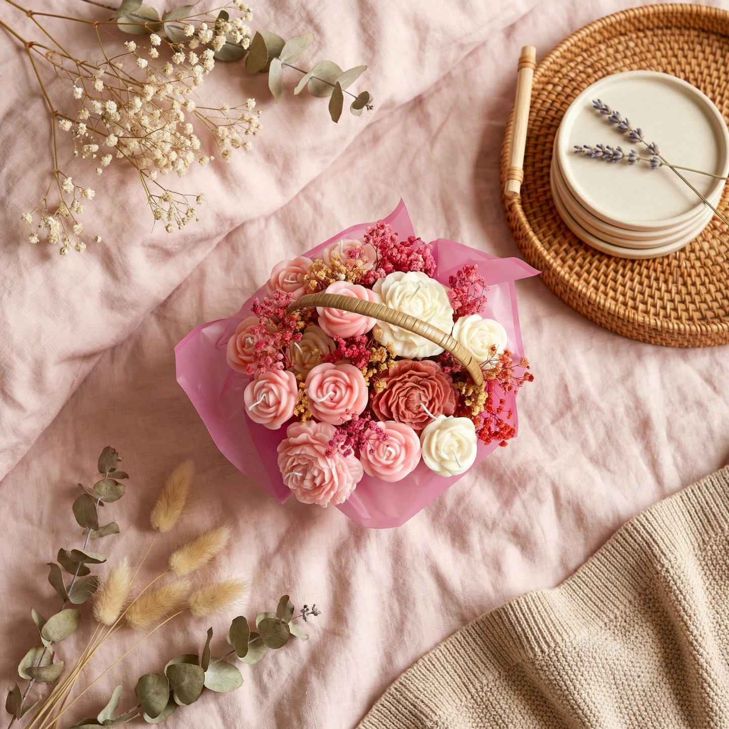 Blooming Radiance Candle Basket (Daisy Vanilla)