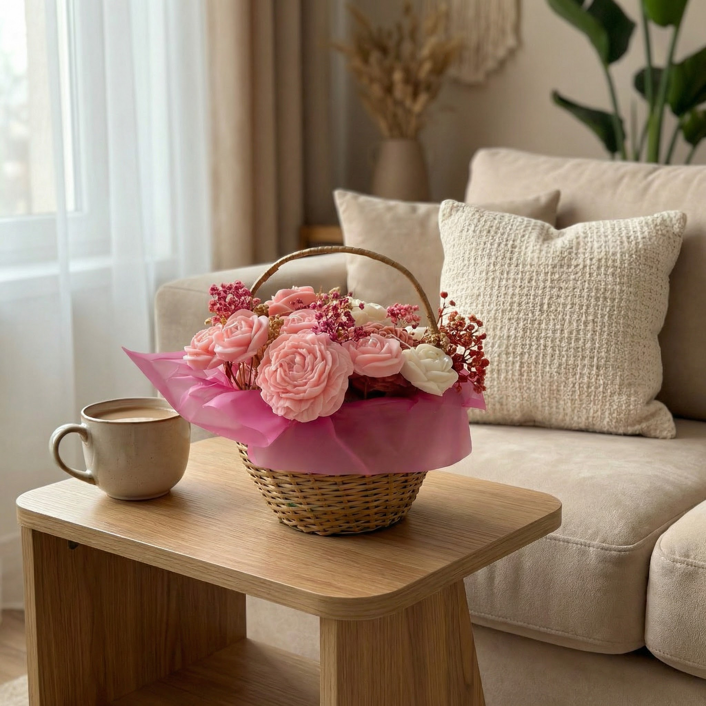 Blooming Radiance Candle Basket (Daisy Vanilla)