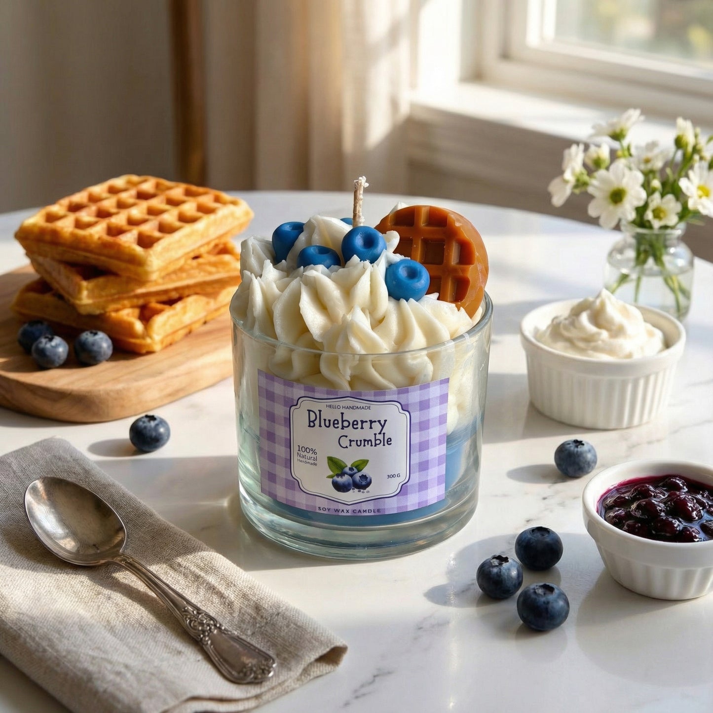 Blueberry Crumble – Dessert-Inspired Soy Wax Candle | 300g