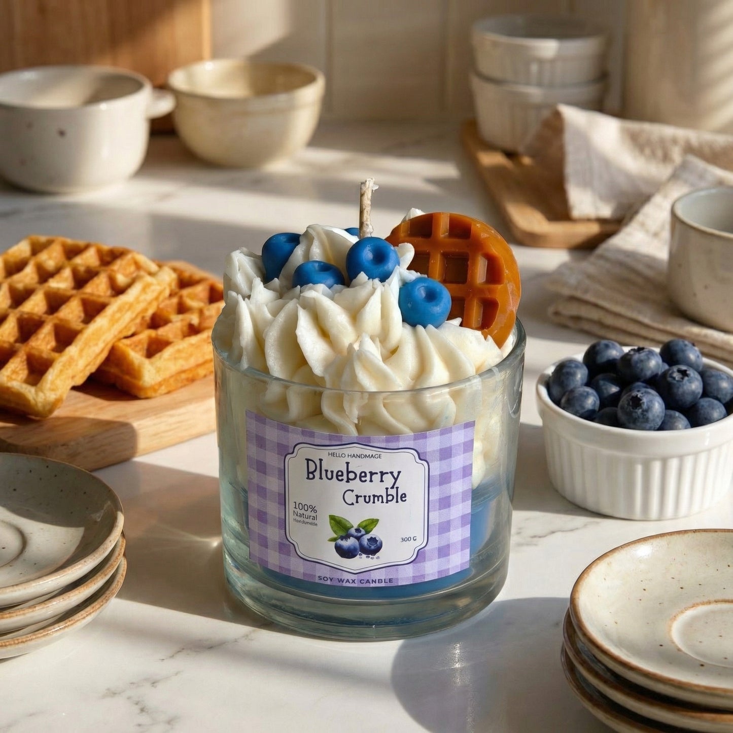 Blueberry Crumble – Dessert-Inspired Soy Wax Candle | 300g