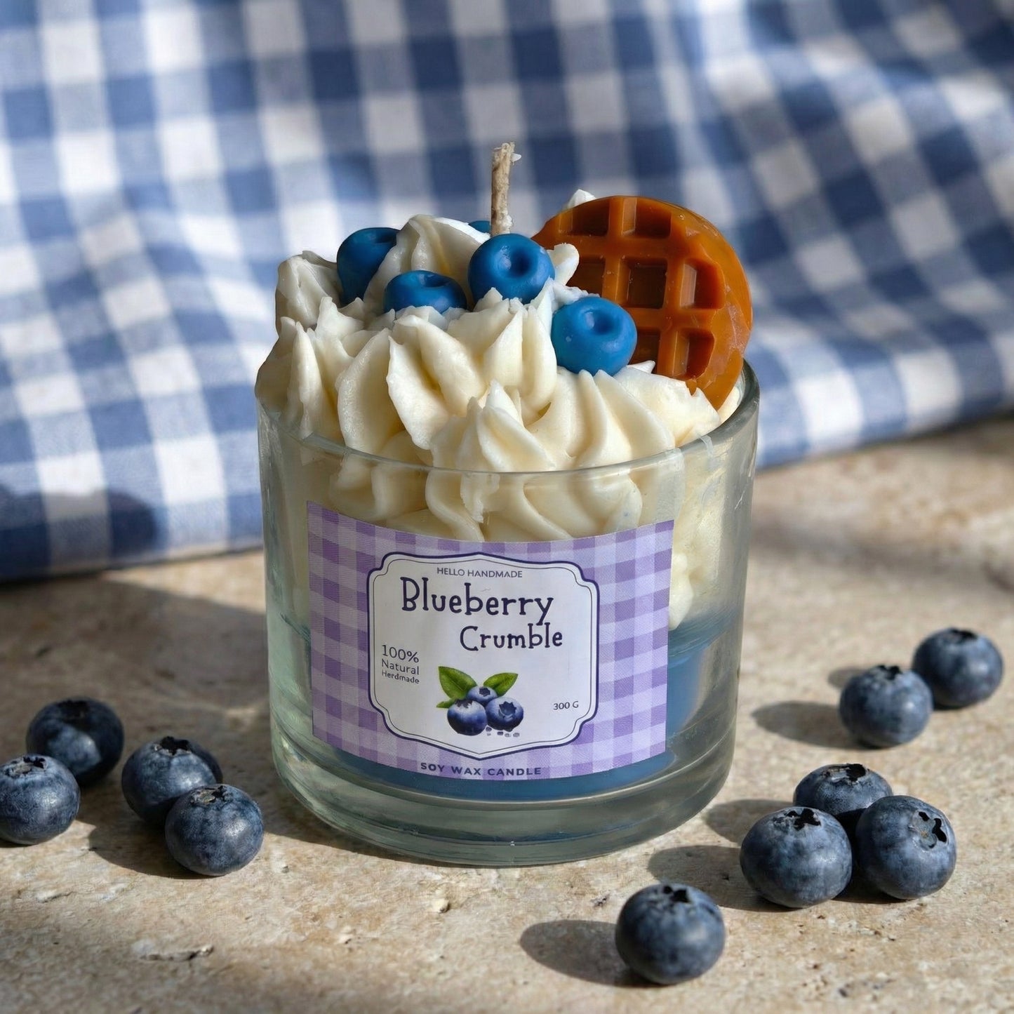 Blueberry Crumble – Dessert-Inspired Soy Wax Candle | 300g