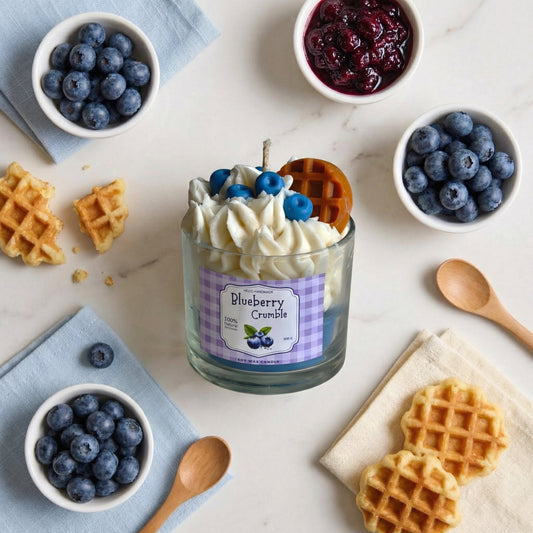 Blueberry Crumble – Dessert-Inspired Soy Wax Candle | 300g