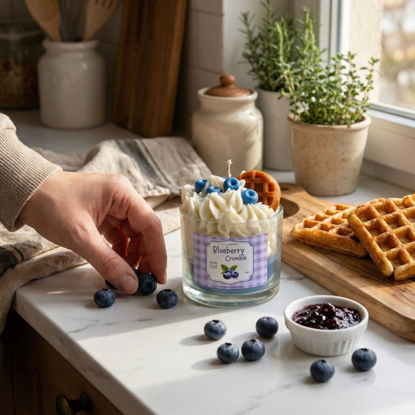 Blueberry Crumble – Dessert-Inspired Soy Wax Candle | 300g