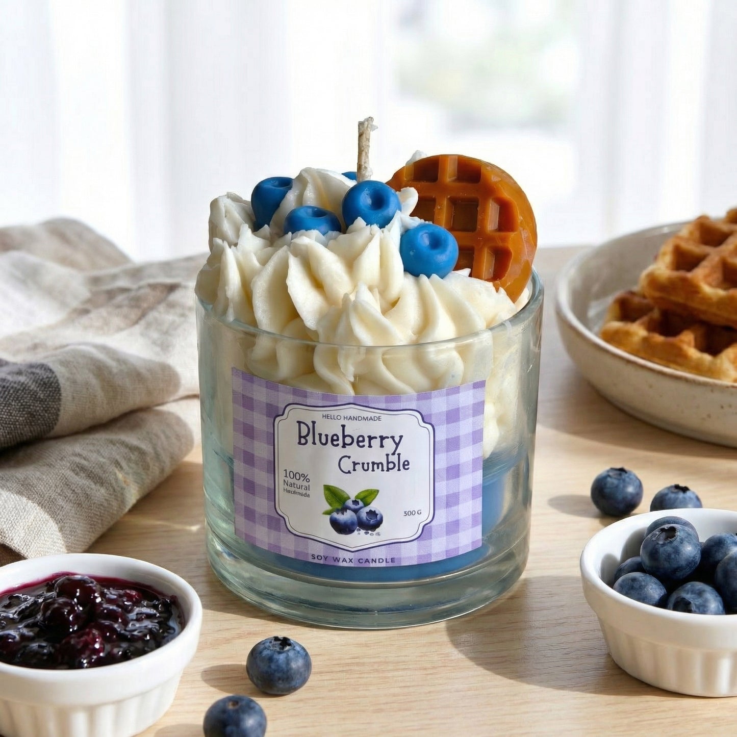 Blueberry Crumble – Dessert-Inspired Soy Wax Candle | 300g