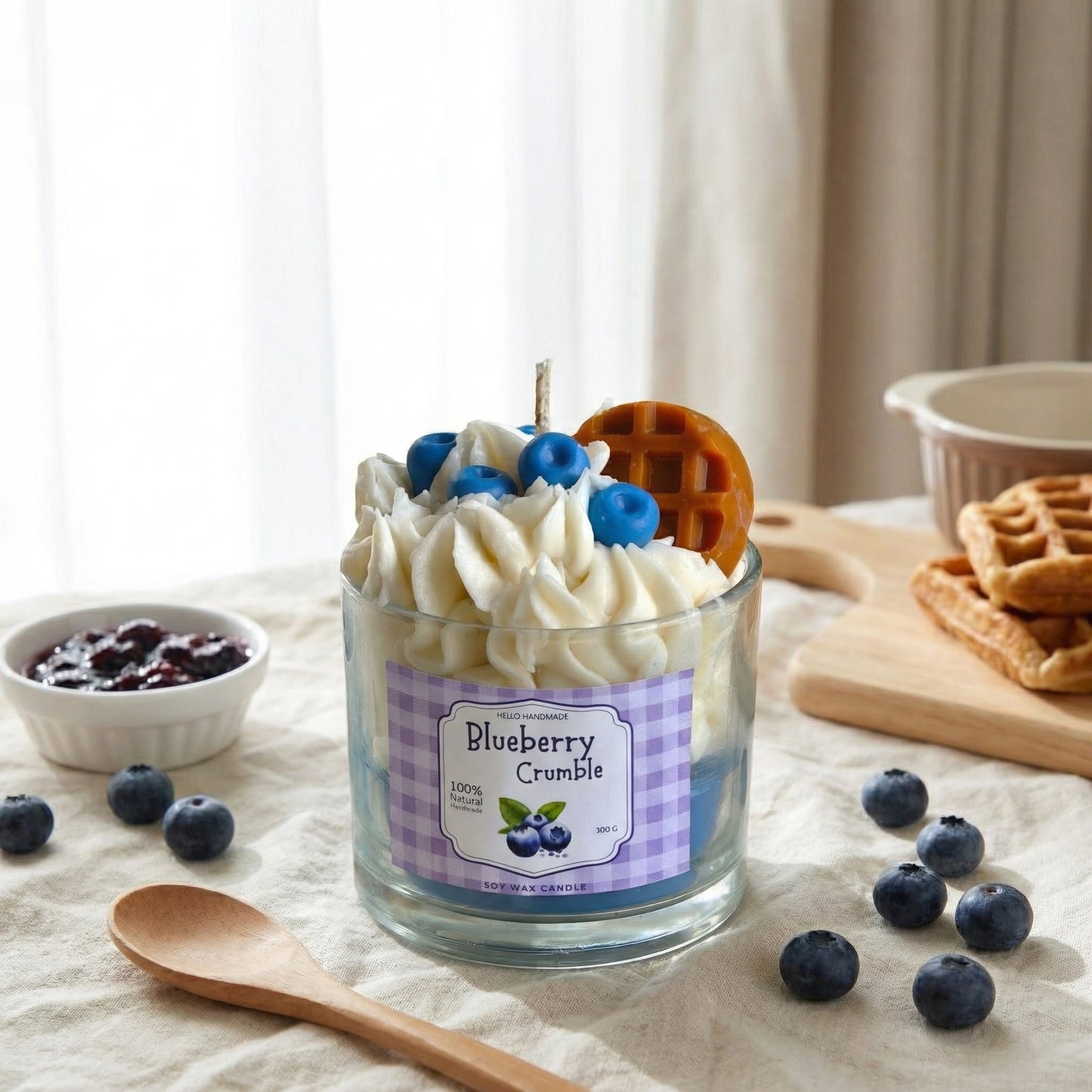 Blueberry Crumble – Dessert-Inspired Soy Wax Candle | 300g
