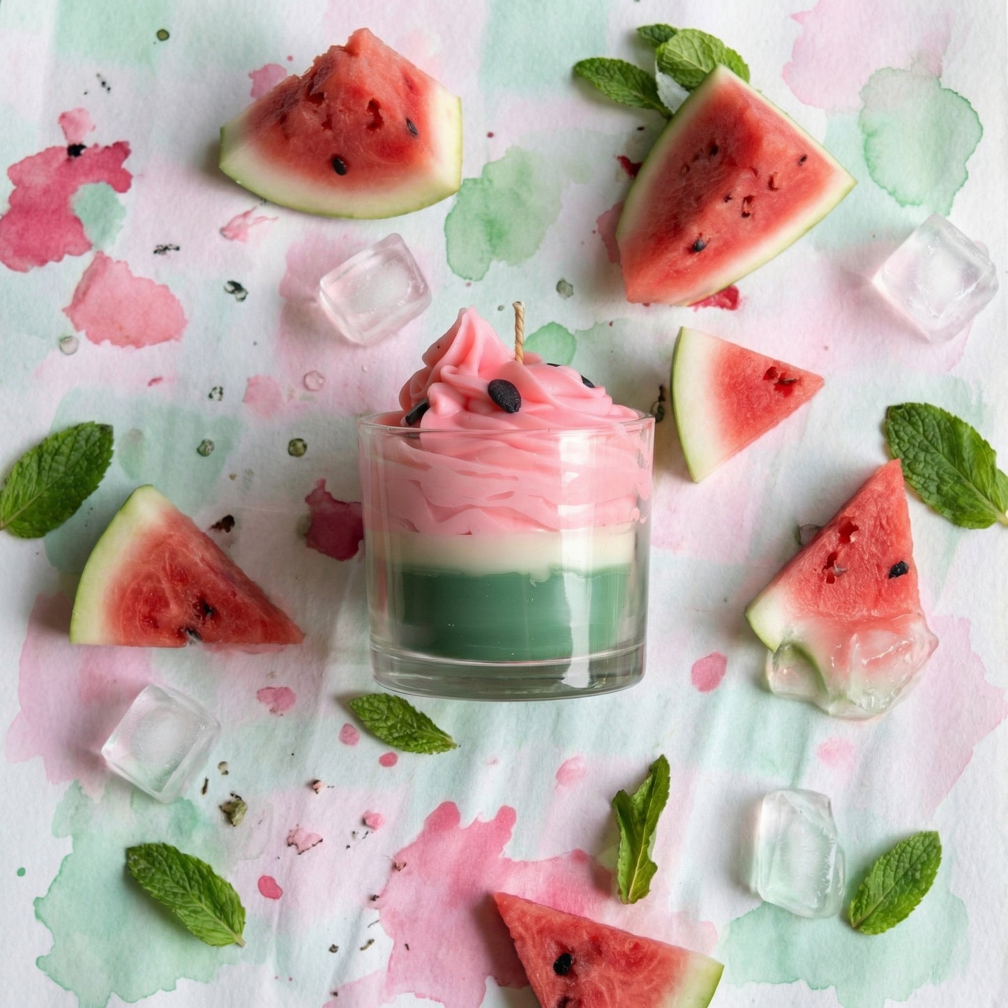Melon Swirl Scented Candle